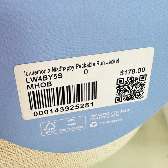 NWT Lululemon x Madhappy Packable Run Jacket Multicolored Womens Size 0 - Picture 14 of 15